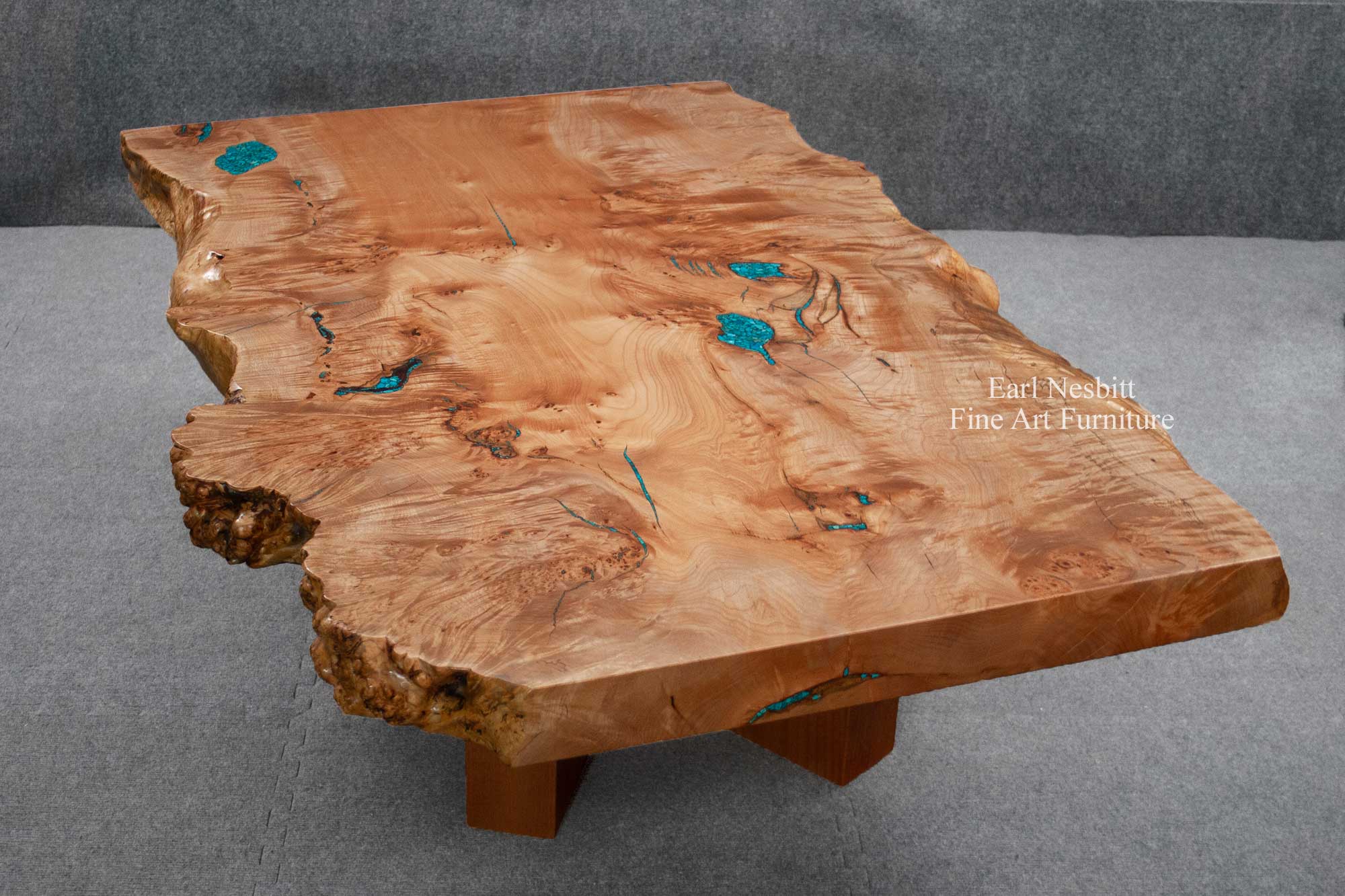 custom made burl coffee table